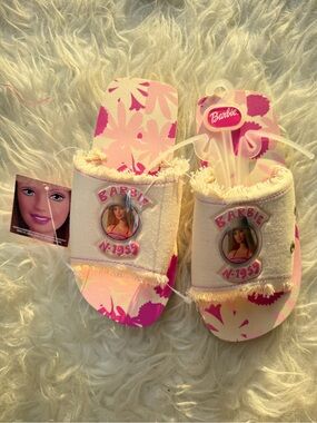Barbie Pink Floral Slide Sandals Y2K  for Kids